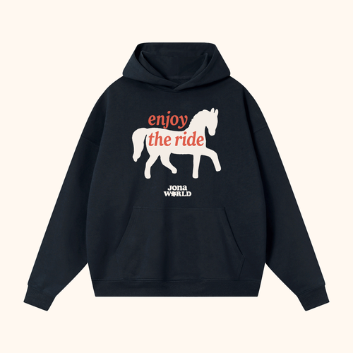 Enjoy the Ride hoodie. Navy.